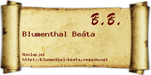 Blumenthal Beáta névjegykártya